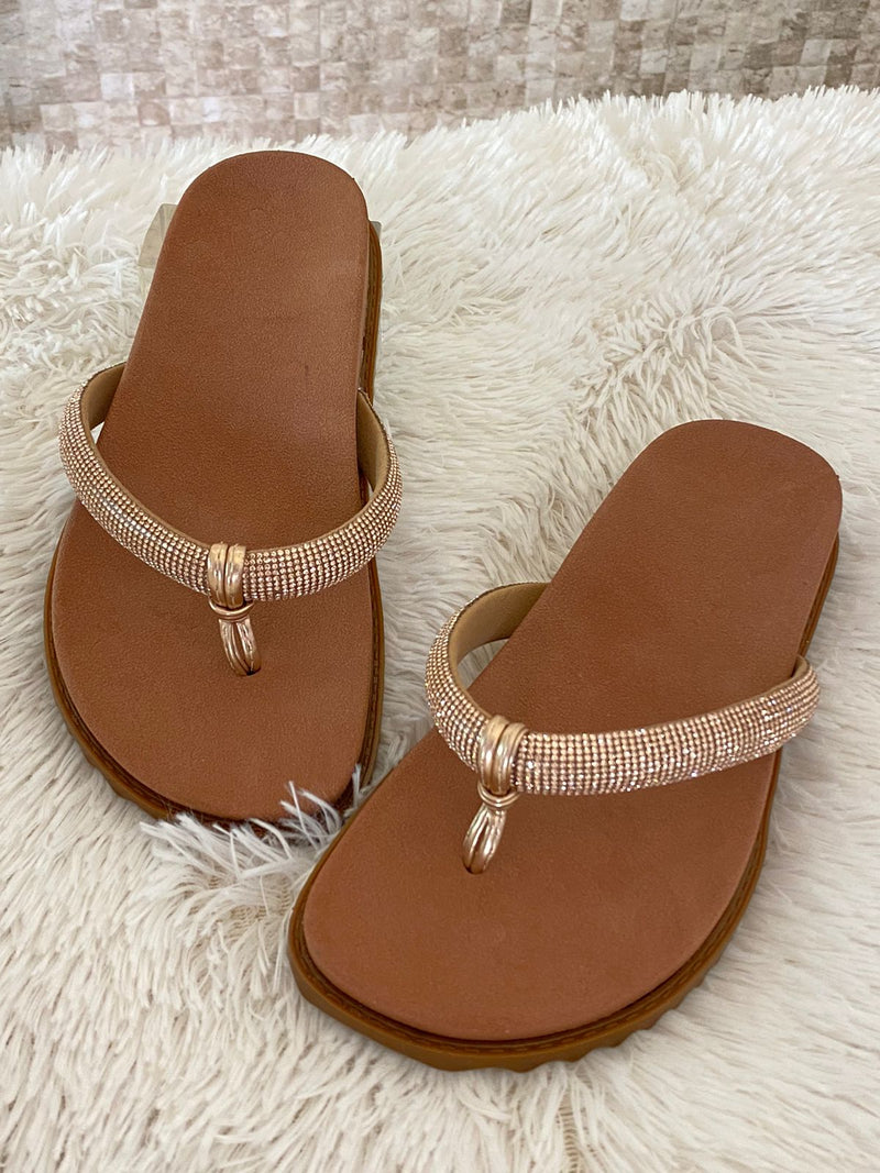 Sandalia Papete Strass Rasteria Birken havaiana